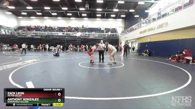 197 lbs Champ. Round 1 - Zack Leon, Victor Valley vs Anthony Gonzalez, Bakersfield College