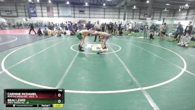 150 lbs Round 1 (4 Team) - Beau Lewis, GREAT BRIDGE WC vs Carmine McDaniel, INVICTUS WRESTLING - GOLD