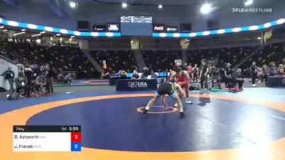 74 kg Consolation - Branson Ashworth, Wyoming Wrestling Reg Training Ctr vs Jared Franek, Bison Wrestling Club