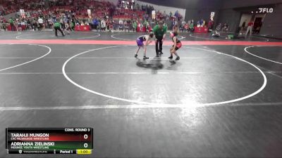 105 lbs Cons. Round 3 - Adrianna Zielinski, Mosinee Youth Wrestling vs Tarahji Mungon, C4C Milwaukee Wrestling