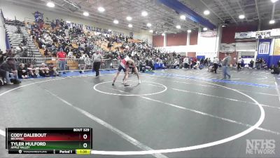 120 lbs Quarterfinal - Cody Dalebout, Beckman vs Tyler Mulford, Apple Valley