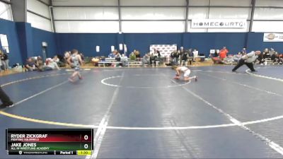 85 lbs Quarterfinal - Ryder Zickgraf, Fighting Squirrels vs Jake Jones, All In Wrestling Academy