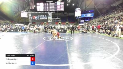 160 lbs Cons 64 #1 - Yash Gawande, Connecticut vs Amos Mundy, Missouri