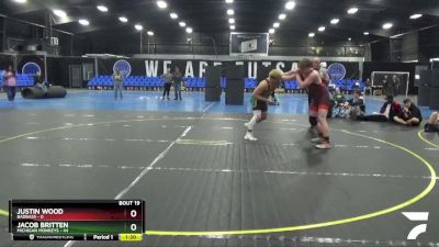 187 lbs Round 5 (8 Team) - Justin Wood, BadBass vs Jacob Britten, Michigan Monkeys