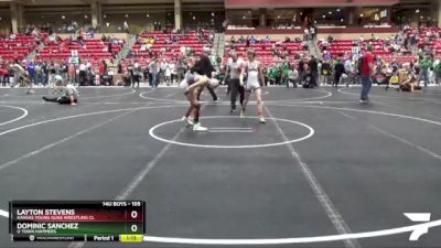 105 lbs Cons. Round 4 - Dominic Sanchez, U Town Hammers vs Layton Stevens, Kansas Young Guns Wrestling Cl