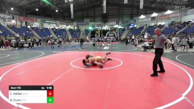 116 lbs Round Of 16 - Zack Valdez, NM Bad Boyz vs Braydden Crum, Steel City Reloaded WC