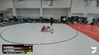 80 lbs Champ. Round 1 - Aj Enriquez, El Paso Wildcats Wrestling Club vs Luke Rogers, West Texas Grapplers Wrestling Club