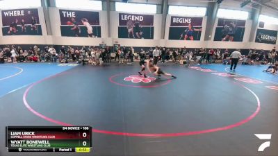 106 lbs Quarterfinal - Wyatt Bonewell, Texas Elite Wrestling Club vs Liam Urick, Coppell Stars Wrestling Club