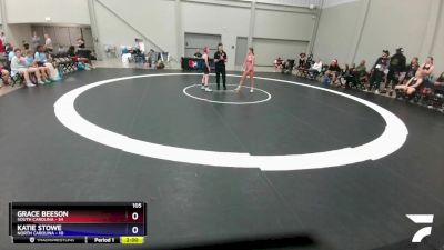 105 lbs Round 5 (10 Team) - Grace Beeson, South Carolina vs Katie Stowe, North Carolina