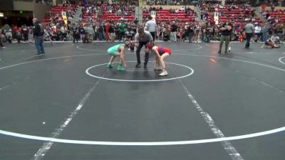 76 lbs Champ. Round 2 - Sawyer Freisberg, Caney Valley vs Lex Johnston, Open Mats Wrestling Club