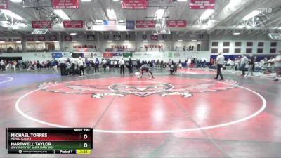 141 lbs Cons. Round 6 - Michael Torres, Menlo (Calif.) vs Hartwell Taylor, University Of Saint Mary (KS)