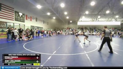 112 lbs Quarterfinal - Myah French, Unattached vs Xoey Zollinger, East Idaho Elite