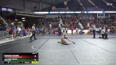 76 lbs Quarterfinal - Hudson Moore, Tonganoxie Wrestling Club vs Hayden Hicks, Renegades