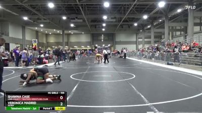 155 lbs 1st Place Match - Shawna Case, Linn County Twisters Wrestling Club vs Veronica Madrid, Derby