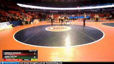 2A 195 lbs Quarterfinal - Aiden Taylor, Carbondale (H.S.) vs Andrew Marquez, Rock Island (H.S.)