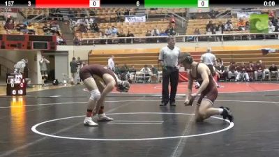 157 lbs quarter-finals Luke Smith CMU vs. Justin DeAngelis OU