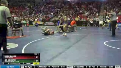 2A-132 lbs Cons. Round 4 - Kade Bauer, Sioux Center vs Bo Koedam, Sergeant Bluff-Luton