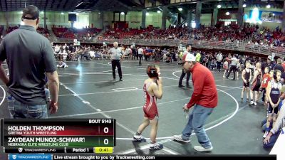 65 lbs Quarterfinal - Zaydean Munoz-Schwartzkopf, Nebraska Elite Wrestling Club vs Holden Thompson, Gretna Youth Wrestling