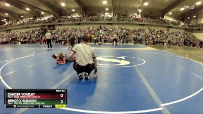 55 lbs Champ. Round 2 - Zander Yokeley, Team Owls Wrestling Club-AA vs Hendrix Gleason, Team Central Wrestling Club-AAA