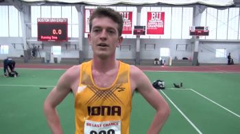 Daniel Clorely making it 5 Gaels sub-8 in the 3K at BU Last Chance Meet