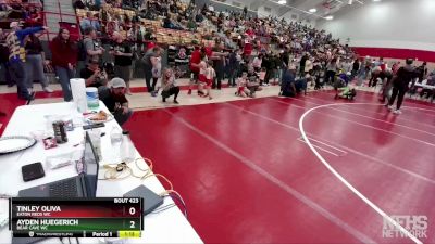 52-57 lbs Round 1 - Tinley Oliva, Eaton Reds WC vs Ayden Huegerich, Bear Cave WC