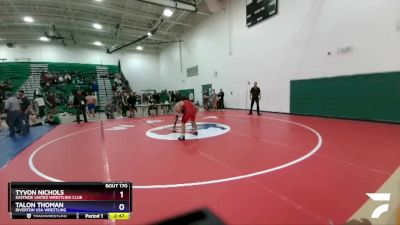 157 lbs Cons. Semi - Tyvon Nichols, Eastside United Wrestling Club vs Talon Thoman, Riverton USA Wrestling