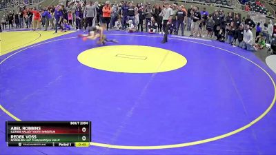 63 lbs Cons. Round 5 - Redek Voss, Roseburg Mat Club/Umpqua Valle vs Abel Robbins, Illinois Valley Youth Wrestlin