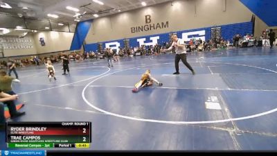 53 lbs Champ. Round 1 - Trae Campos, Green River Grapplers Wrestling Club vs Ryder Brindley, Elite Wrestling