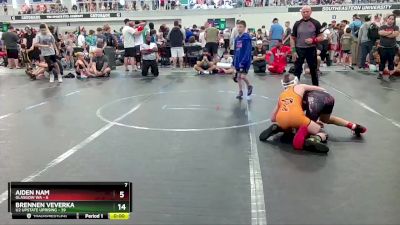 88 lbs Round 2 (6 Team) - Brennen Veverka, U2 Upstate Uprising vs Aiden Nam, Glasgow WA