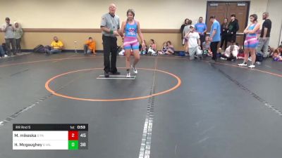 127 lbs Rr Rnd 5 - Maizy Mikeska, PA West vs Haleigh Mcgaughey, Valkyrie Girls WC Pink