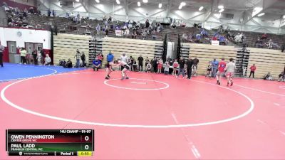 91-97 lbs Round 3 - Paul Ladd, Franklin Central WC vs Owen Pennington, Center Grove WC