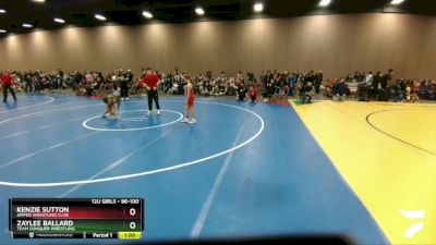 86-100 lbs Round 3 - Zaylee Ballard, Team Conquer Wrestling vs Kenzie Sutton, Amped Wrestling Club