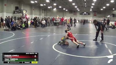 58 lbs Cons. Semi - Tony Tinervia, Western Matcats vs Parker Lowell, St Johns WC