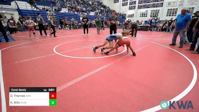 70 lbs Consolation - Oliver Thomas, Mustang Bronco Wrestling Club vs Kysen Billy, Division Bell Wrestling