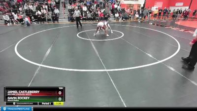 106 lbs Semifinal - Gavin Rockey, WAUCONDA vs Jamiel Castleberry, Hillside (Proviso West)