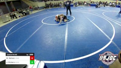 85 lbs Consi Of 16 #2 - Montra Nelson, Cowboy Wrestling Club vs Jaxon Rickers, Woodward Youth Wrestling