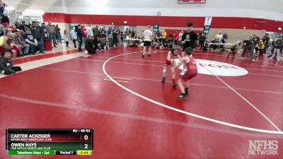 48-52 lbs Round 2 - Owen Hays, Top Notch Wrestling Club vs Carter Achziger, Eaton Reds Wrestling Club