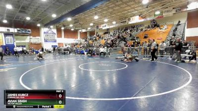 144 lbs Semifinal - Avian Singh, Victor Valley vs James Kurcz, Corona Del Mar