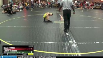 60 lbs Round 1 (4 Team) - Logan Jaggers, Contenders Wrestling Academy Blue vs Julia Martin, Steel Valley