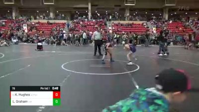 76 lbs Cons. Round 3 - Kysen Hughes, Ark City Takedown Wrestling Cl vs Landon Graham, Victory Wrestling