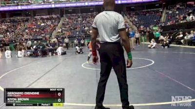 4A 215 lbs Quarterfinal - Geronimo Oxendine, Hoke County vs Kiyon Brown, Athens Drive