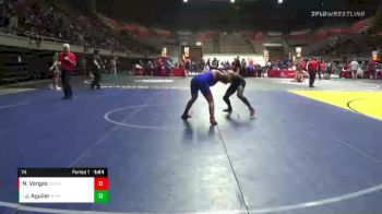 74 lbs Quarterfinal - Josue Aguilar, Dog Pound Wrestling vs Nathan Vargas, Firebaugh High School Wrestling