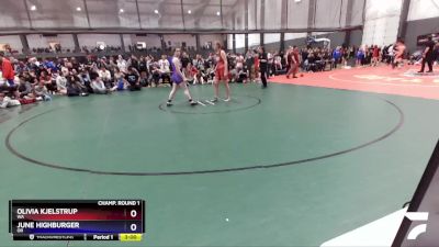 170 lbs Champ. Round 1 - Olivia Kjelstrup, WA vs June Highburger, OR