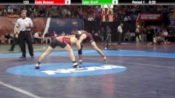 133 lbs quarter-finals Tyler Graff Wisconsin vs. Cody Brewer Oklahoma