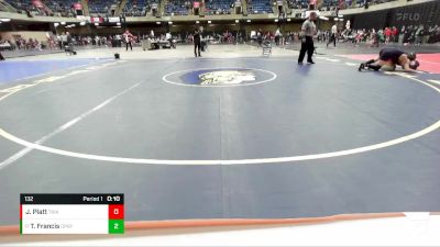 132 lbs Quarterfinal - Taylor Francis, Oak Park River Forest vs Jack Platt, West Aurora