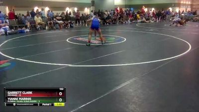 132 lbs Placement Matches (16 Team) - Garrett Clark, Michigan vs Yianni Marinis, Florida Young Gunslingers