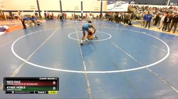 133 lbs Champ. Round 2 - Nico Diaz, Stevens Institute Of Technology vs Kyree Noble, Harper College