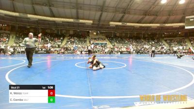 85 lbs Round Of 32 - Kai Weiss, Team Hammer Academy vs Cael Combs, Sebolt Wrestling Academy