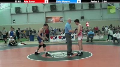 65kg Quarter-finals Kyle Bauer (CA) vs. Gabe Moreno (IA)