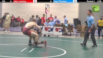 152lbs Finals Jake Lanning (IL) vs. Gage Thomas (PA)